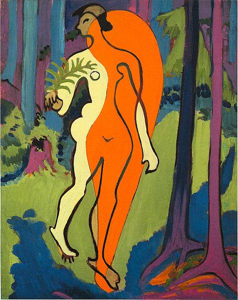 Ernst Ludwig Kirchner Nude in orange and yellow Germany oil painting art